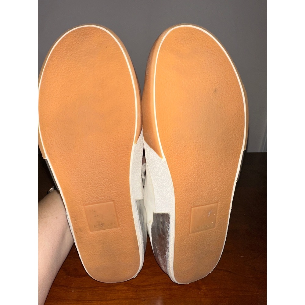 Dolce Vita Zina Plush Womens Size 8 White Black Silver Casual Sneakers Shoes - Picture 4 of 5